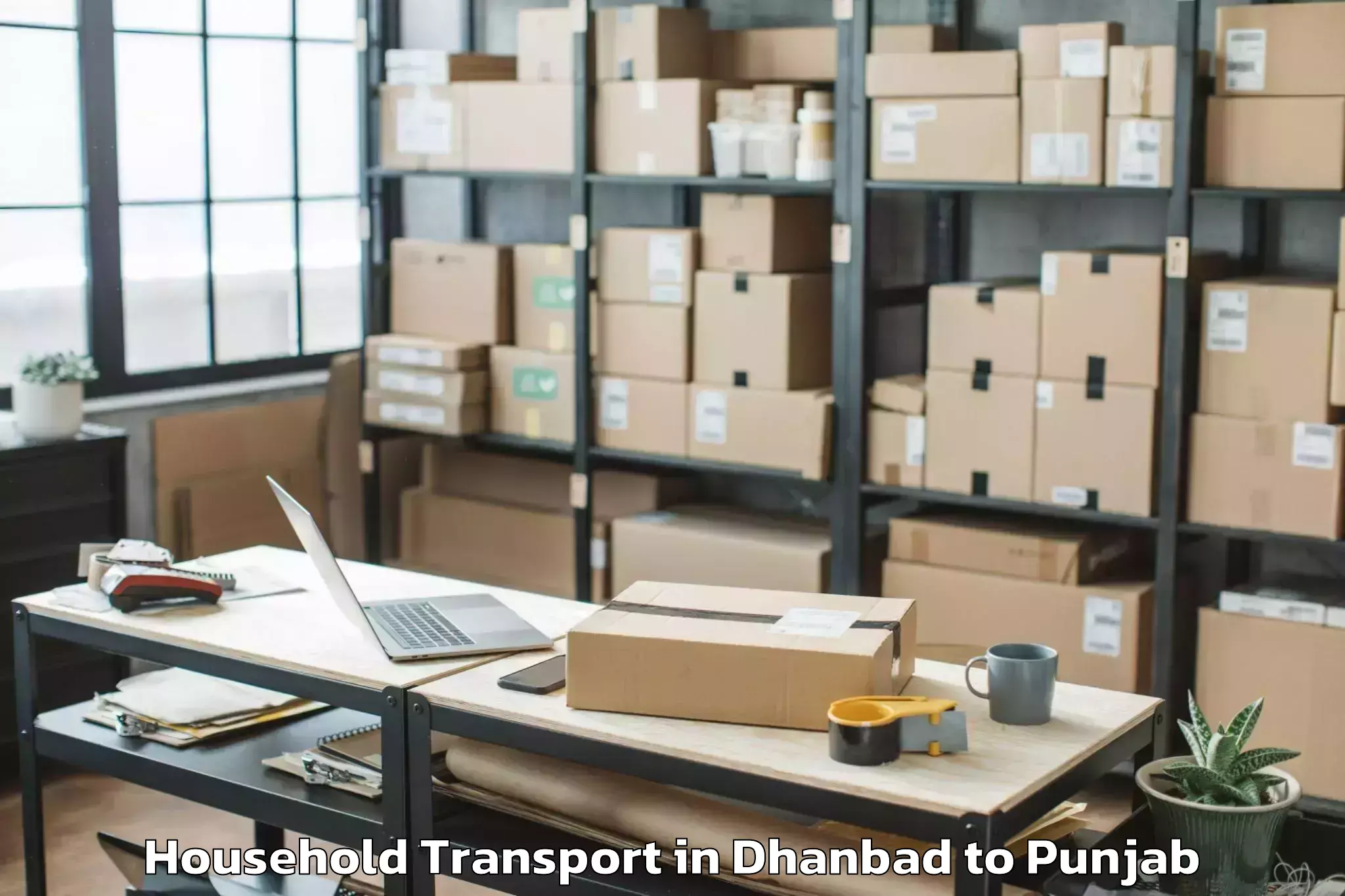 Book Dhanbad to Rahon Household Transport Online